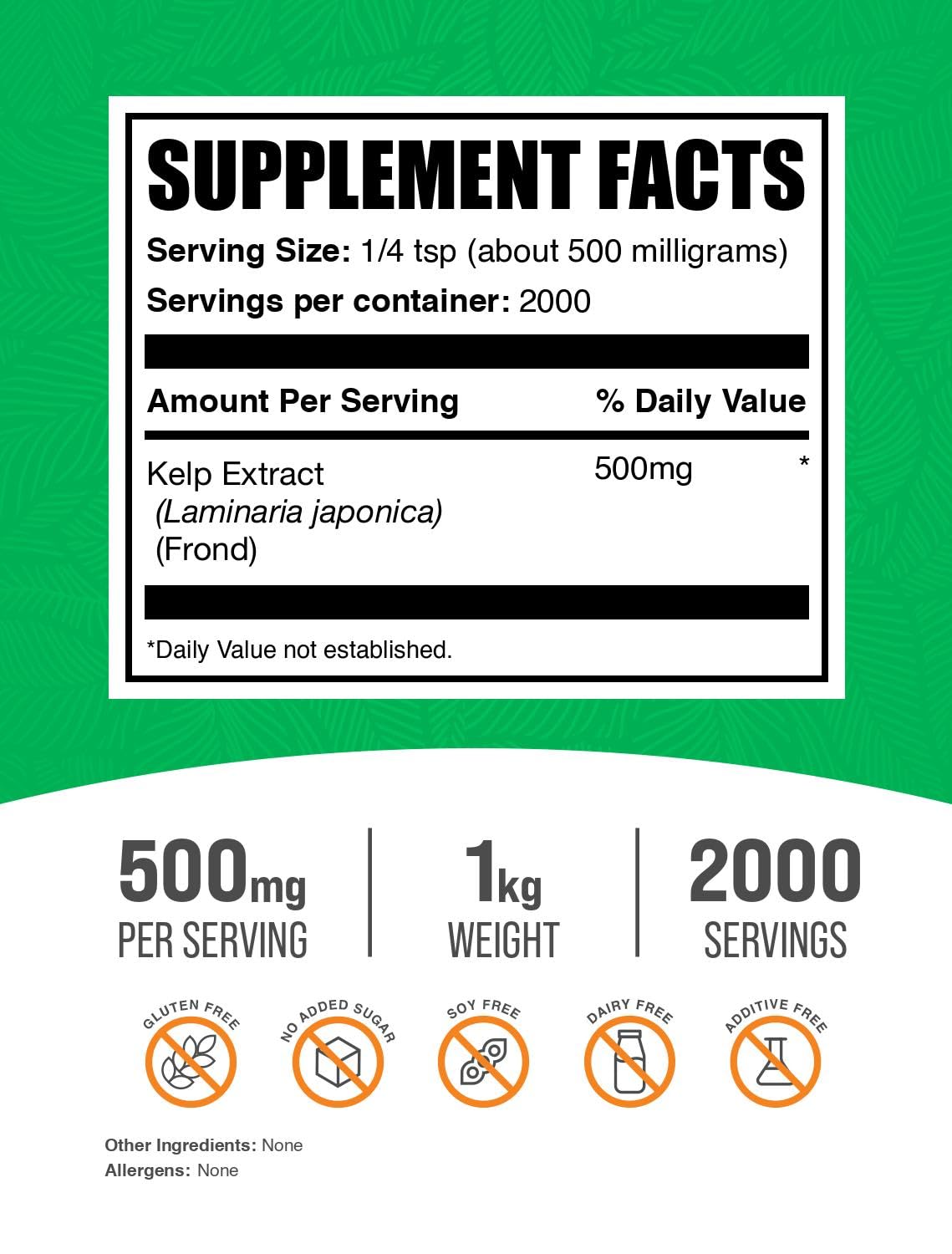 BulkSupplements.com Kelp Extract Powder, Seaweed Supplement