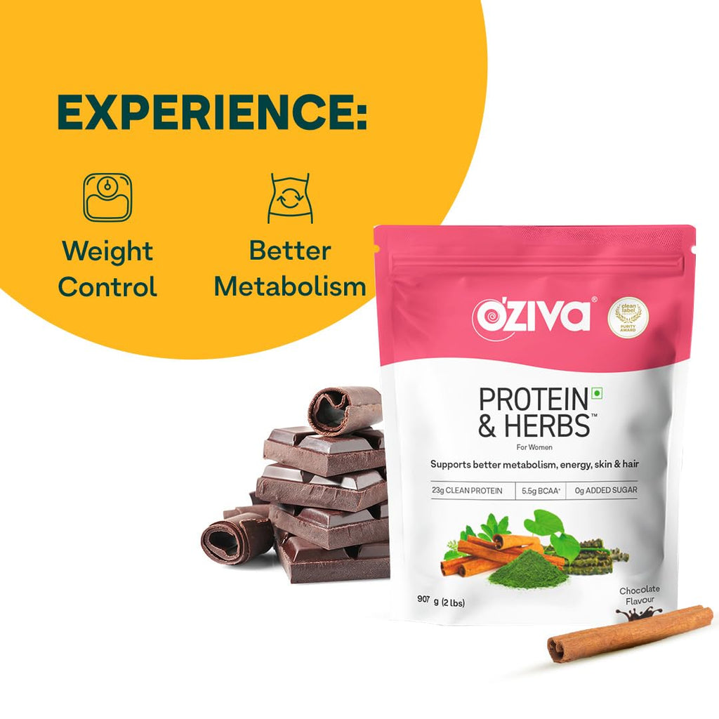 OZIVA Protein & Herbs for Women Chocolate - 907g - image 2