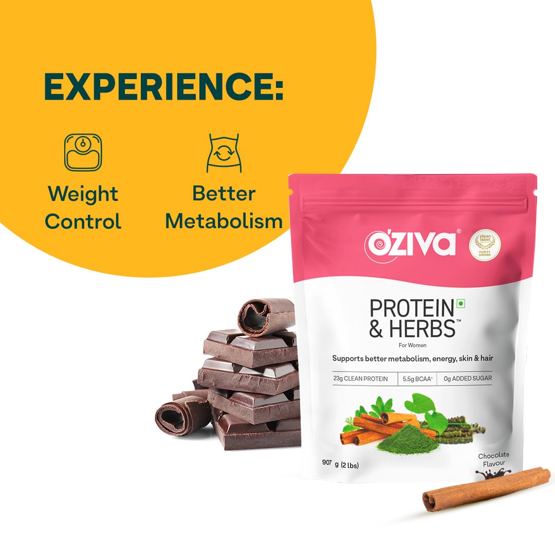 OZIVA Protein & Herbs for Women Chocolate - 907g - image 2