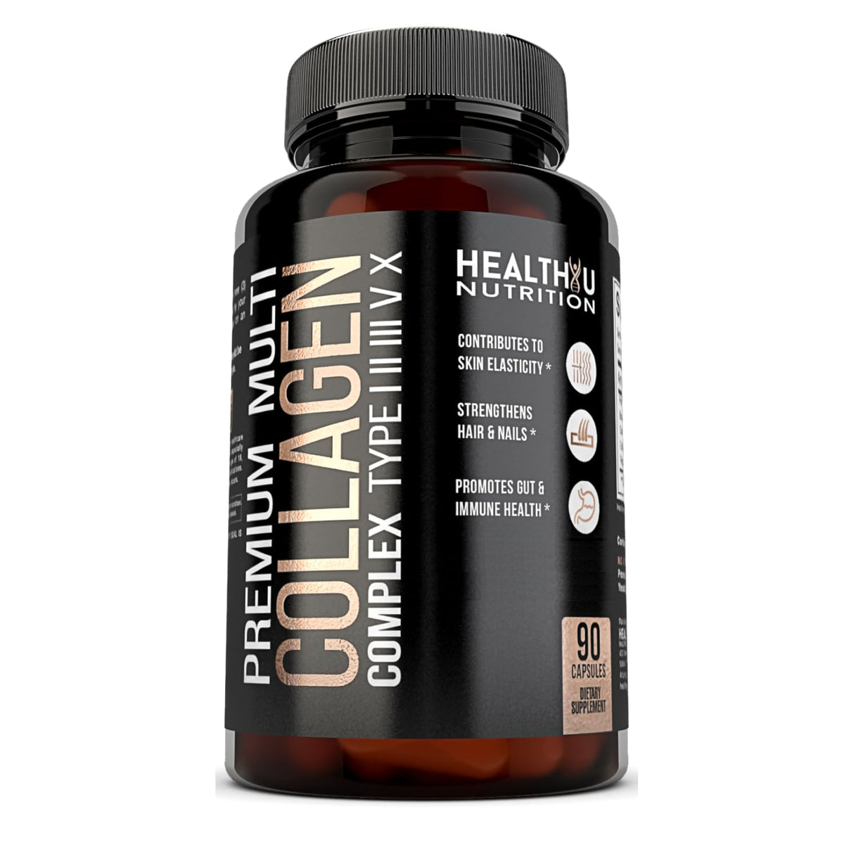 HEALTHYU NUTRITION Multi Collagen Peptides Types I II III V X - 90 Capsules - image 7