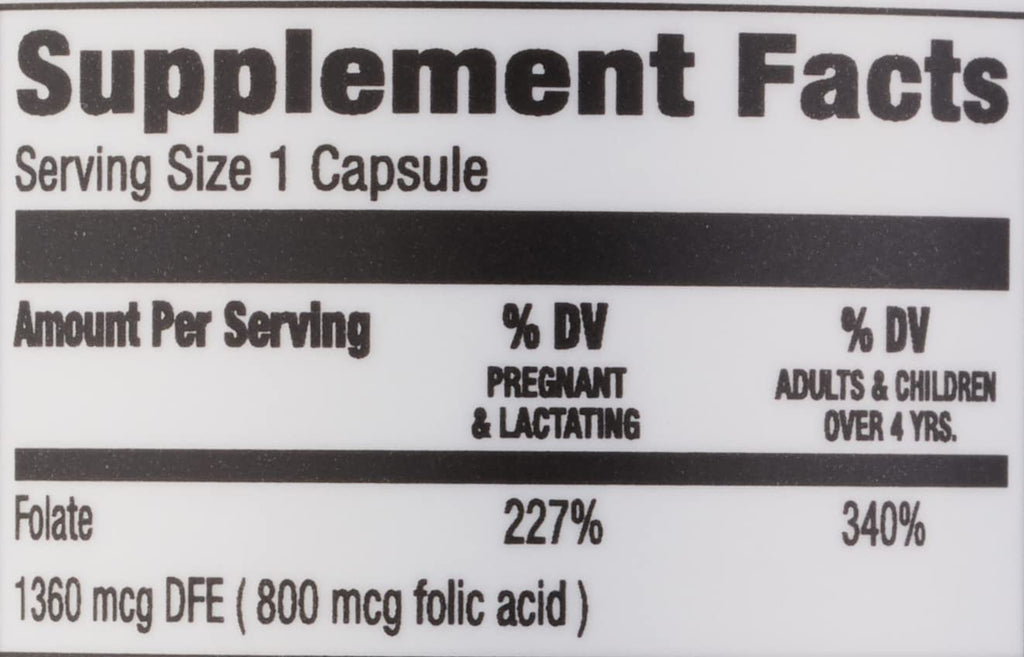 Amazon Elements Folic Acid 800 mcg Tablet - 180 Count - image 3