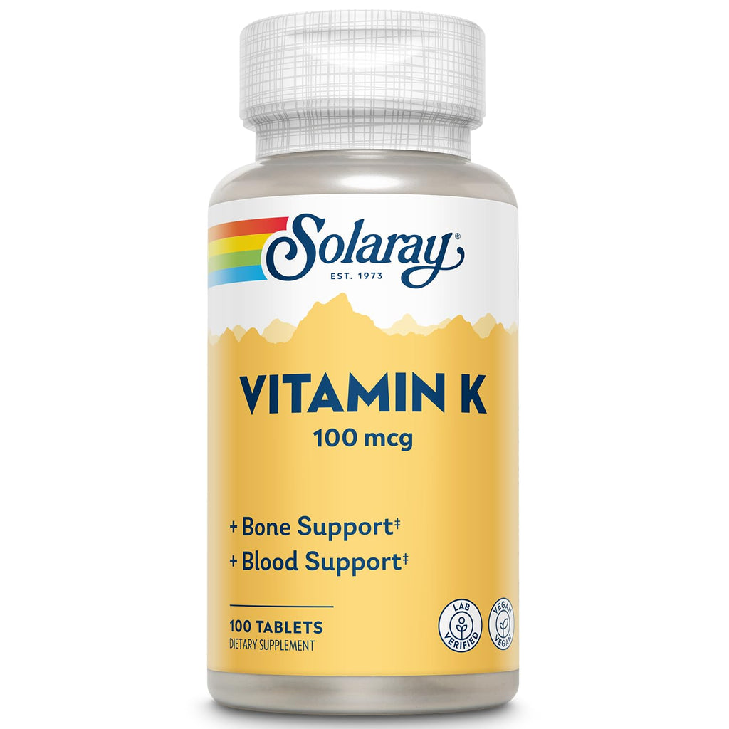 SOLARAY Vitamin K1 Supplement for Men & Women - 100 Tablets