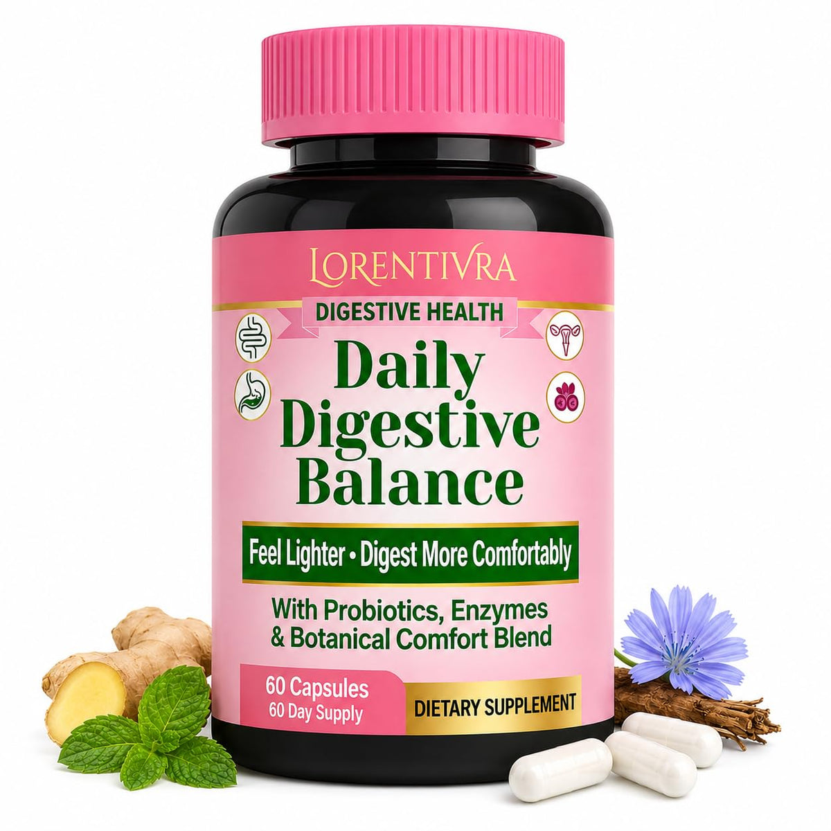 Lorentivra Daily Gut Health Supplement - 60 Capsules