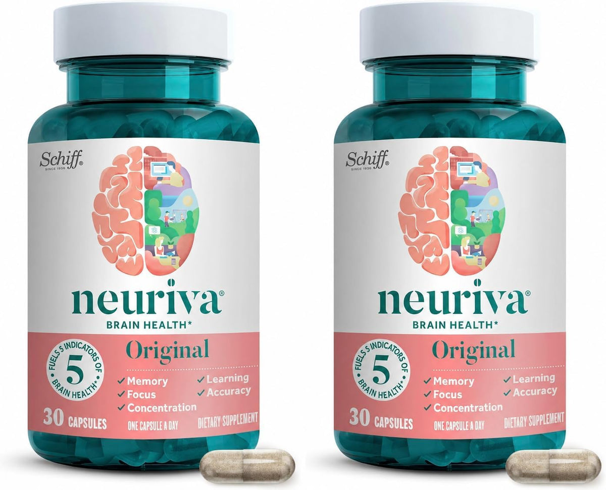 NEURIVA Original Brain Supplement for Memory & Focus - 60 Capsules