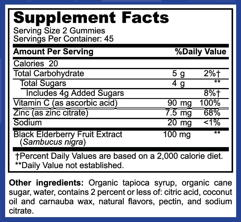 LifeSource Vitamins Elderberry Plus Vitamin C & Zinc - 90 Gummies - image 2