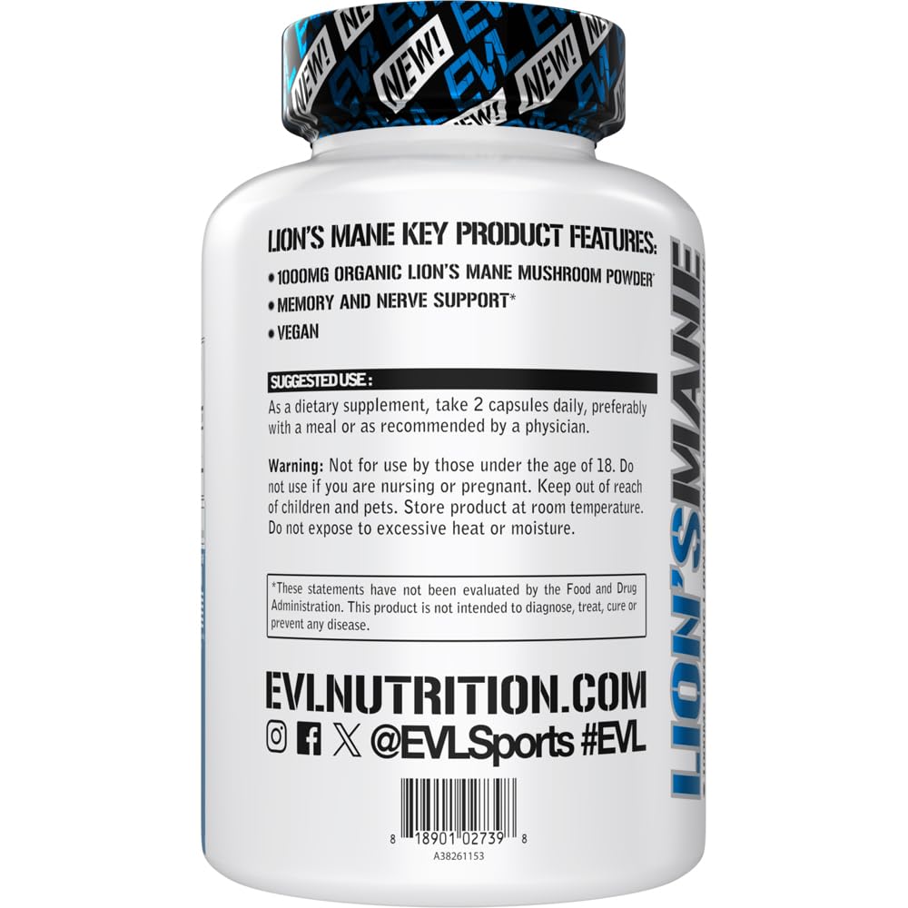 Evlution Organic Lion's Mane Mushroom Supplement - 60 Capsules - image 3