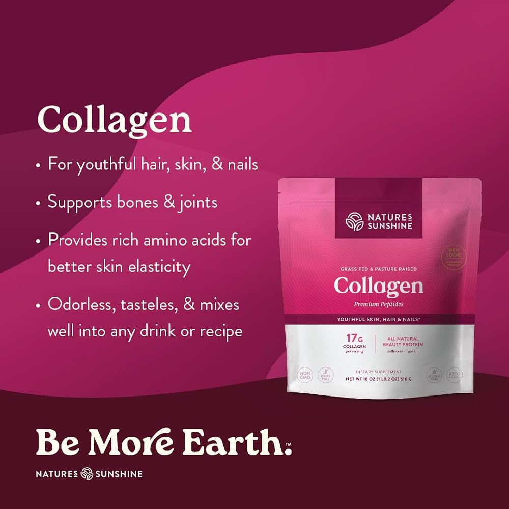 Nature's Sunshine Collagen Powder Type I & III Grass Fed - 18 Oz - image 2