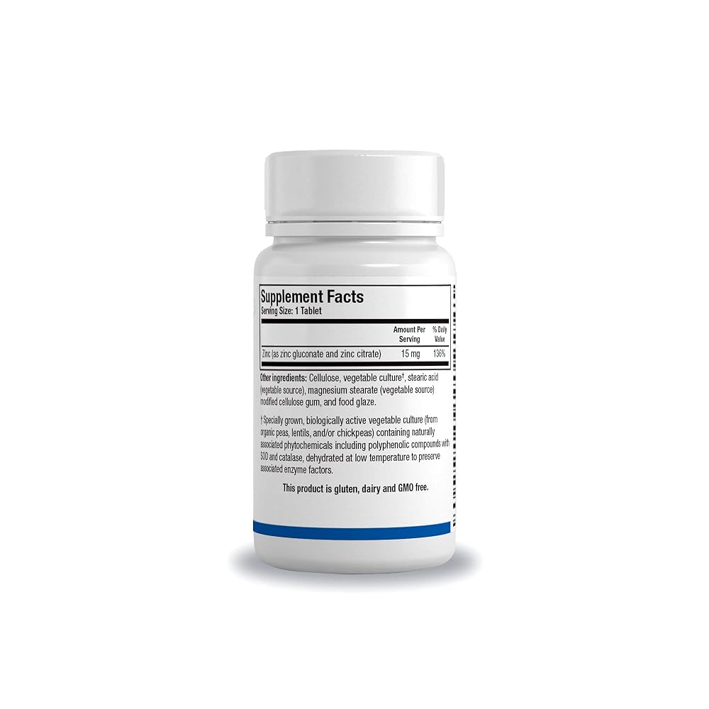 BIOTICS RESEARCH Zn-Zyme Zinc Gluconate & Citrate 15mg - 100 Tablets - image 2
