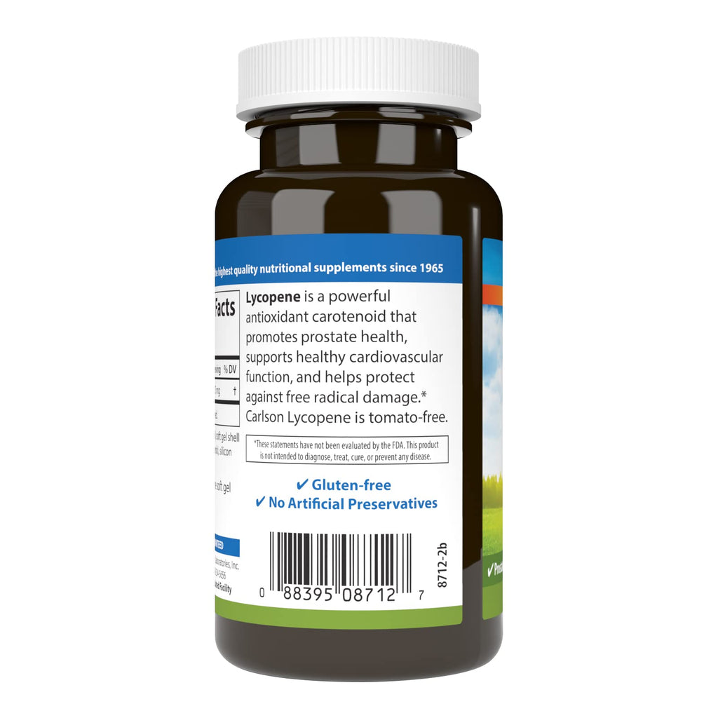 Carlson Lycopene 15 mg Prostate Health - 180 Softgels - image 3