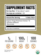 BulkSupplements Organic Chaga Mushroom Extract Powder - 100g - image 2