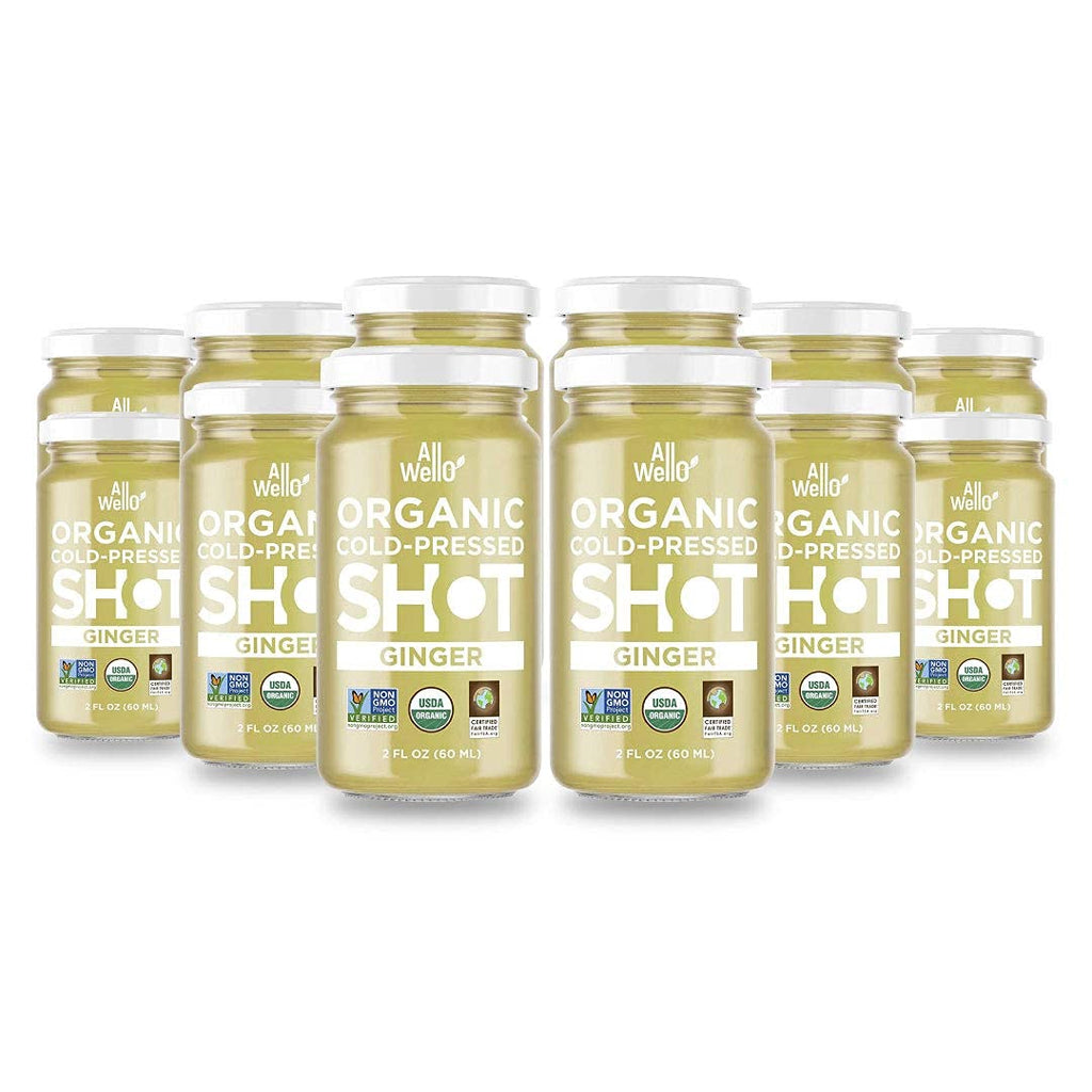 ALLWELLO Cold-Pressed Ginger Shot, 60 mL, USDA Organic, NONGMO