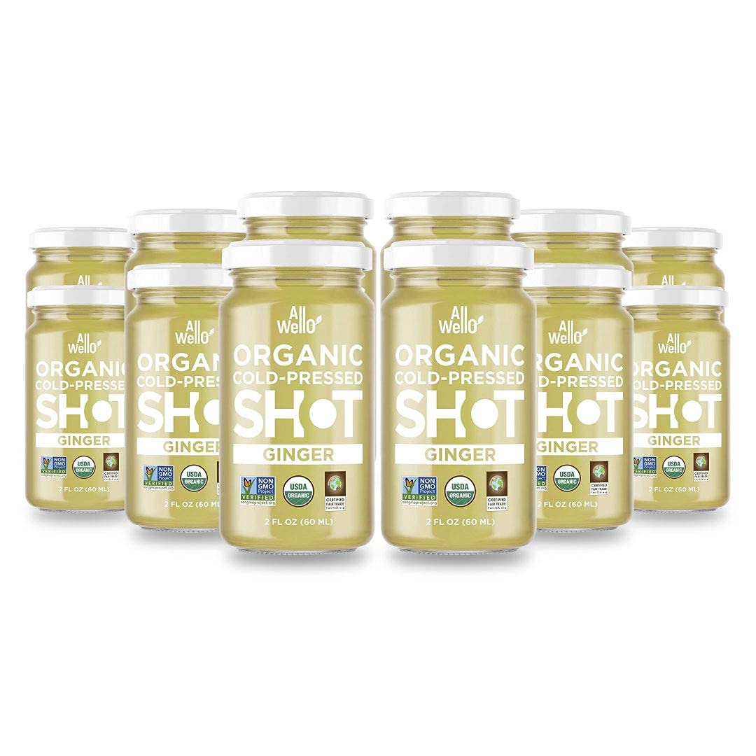 ALLWELLO Cold-Pressed Ginger Shot, 60 mL, USDA Organic, NONGMO