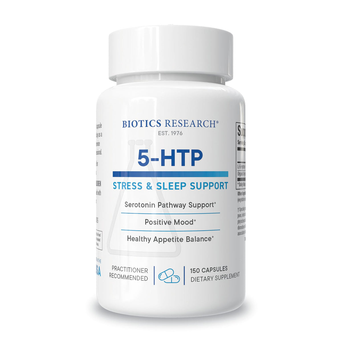 BIOTICS RESEARCH 5-HTP 50mg Capsules for Mood Support - 150 Capsules