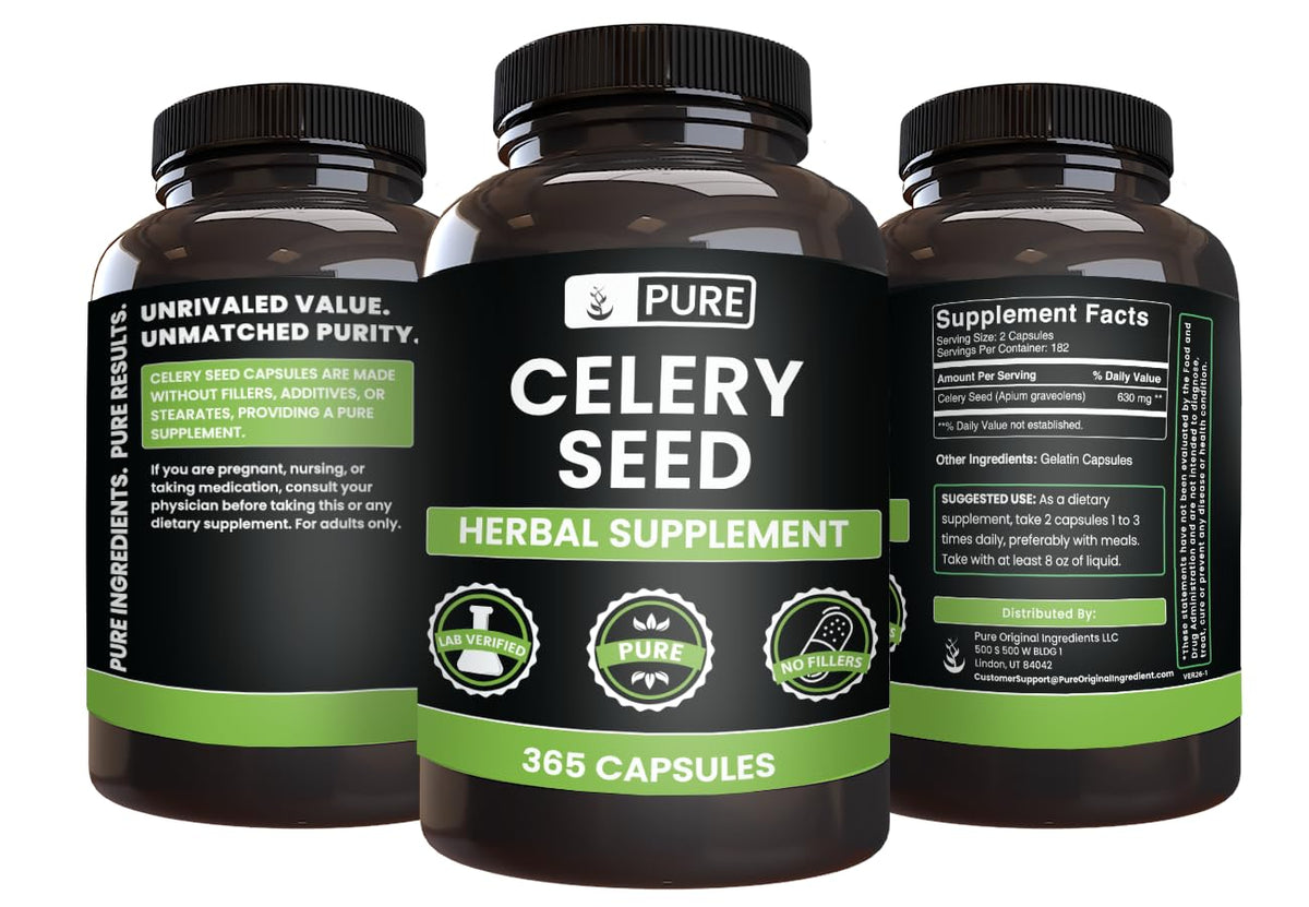 Pure Original Ingredients Celery Seed No Magnesium Or Rice Fillers