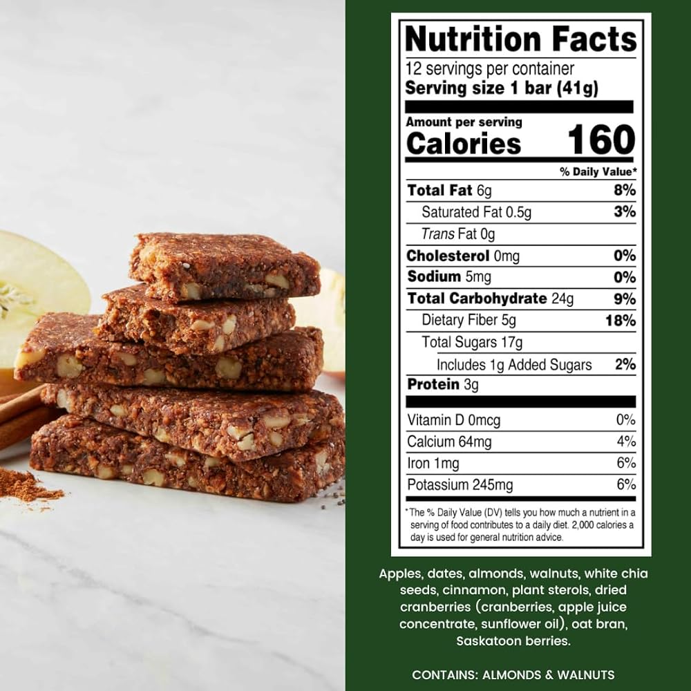 Step One Foods Apple Cinnamon Bars Heart Health - 12 Pack - image 3