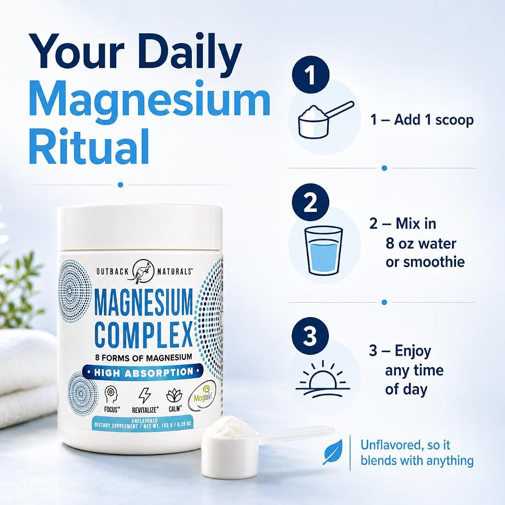 Outback Naturals Magnesium Complex Powder Brain Health - 30 Servings - image 6