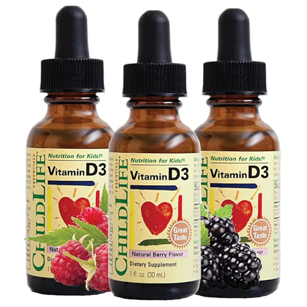 ChildLife Essentials Baby Vitamin D3 Drops Immune Support - 1 Fl Oz (Pack of 3)