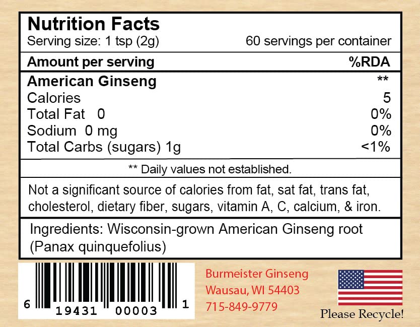 Burmeister Ginseng American Ginseng Root Powder - 120g - image 5