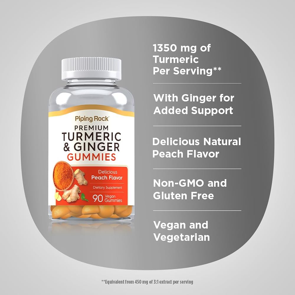 Piping Rock Turmeric and Ginger Gummies - 90 Count - image 4