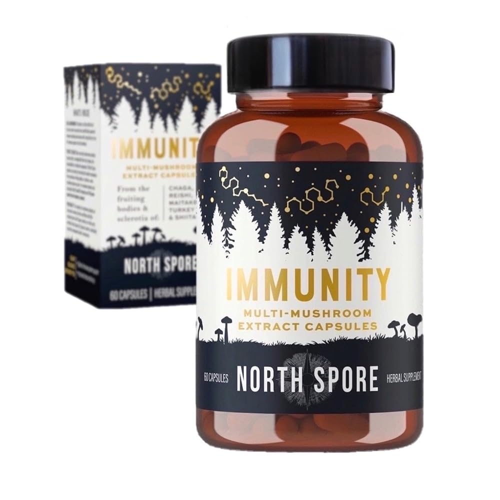 North Spore Immunity Organic Multi-Mushroom Supplement - 60 Capsules