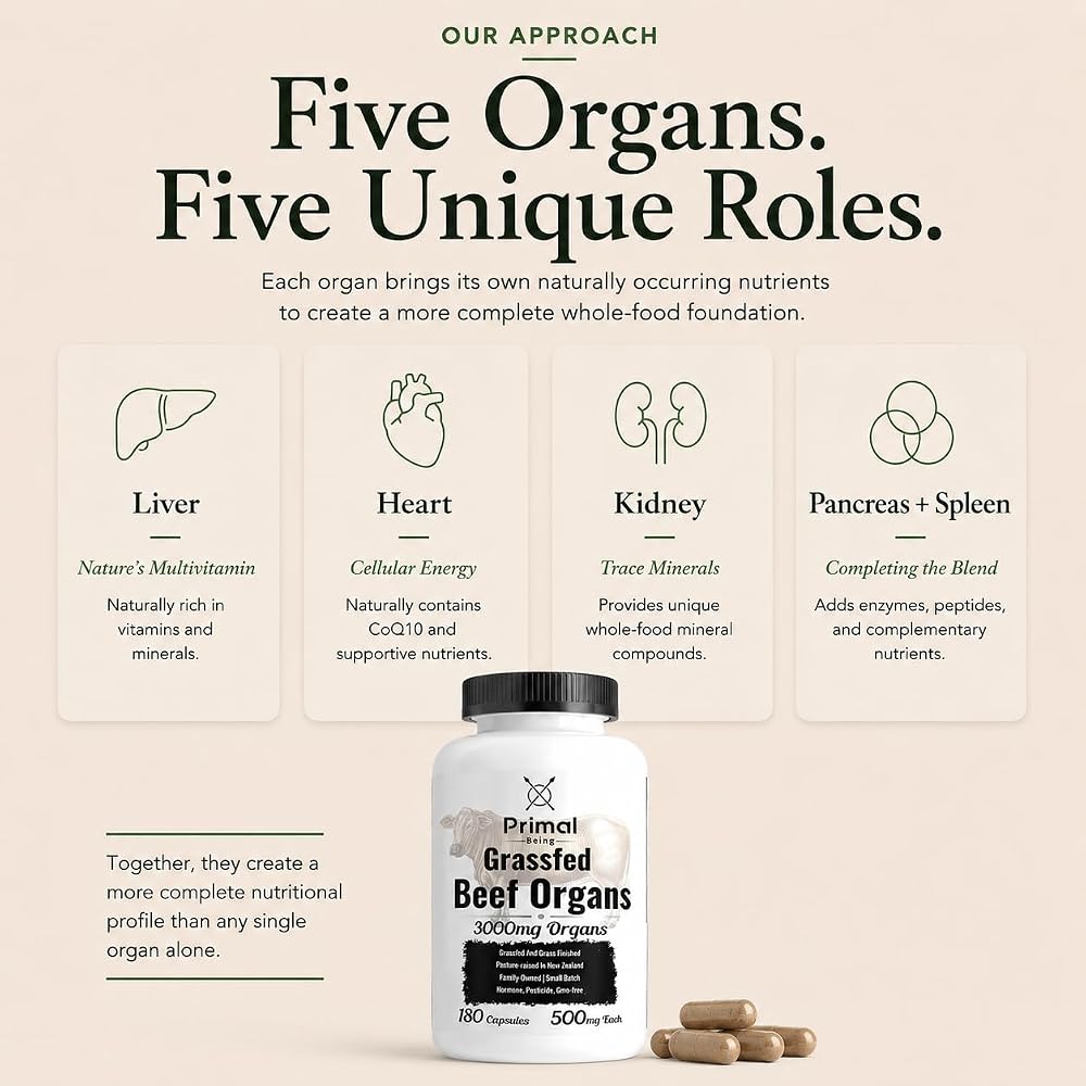 Primal Being Grassfed Beef Organ Complex - 180 Capsules - image 5