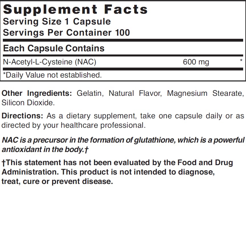 Nature's Blend NAC N-Acetyl-L-Cysteine 600mg - 100 Capsules - image 3