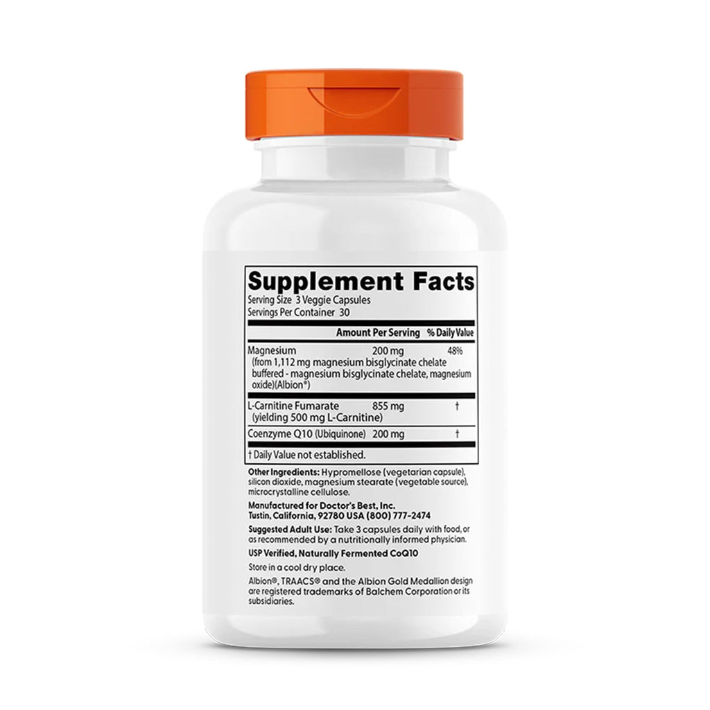 Doctor's Best CoQ10 L-Carnitine Magnesium - 90 Vegetarian Capsules - image 2