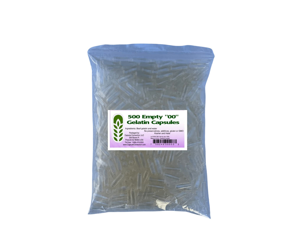Capsule Connection Empty Gelatin Capsules Size 00 - 500 Count