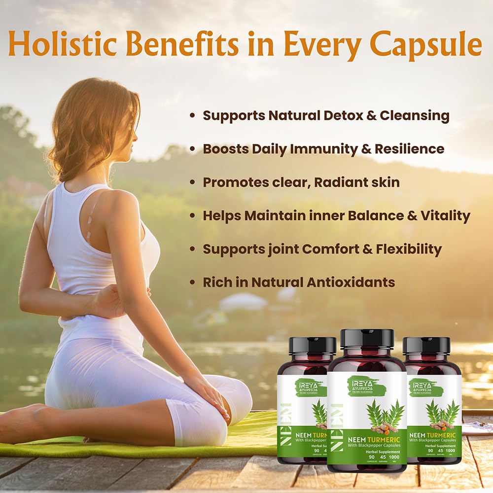 Ireya Ayurveda Neem & Turmeric Capsules - 90 Capsules - image 4
