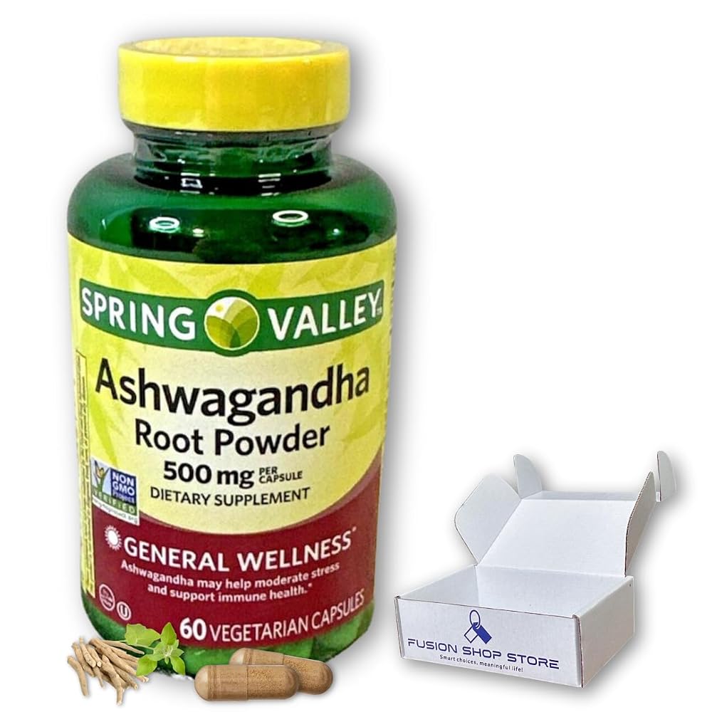 Fusion Shop Store Ashwagandha 500mg Root Powder - 60 Capsules