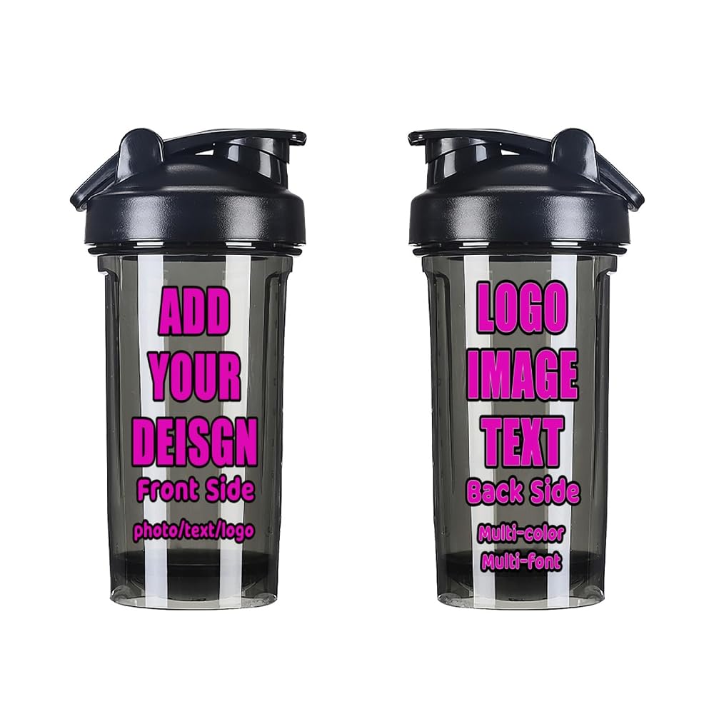 VUASYIE Custom Shaker Bottles For Protein Mixes 18oz Sport Bottles