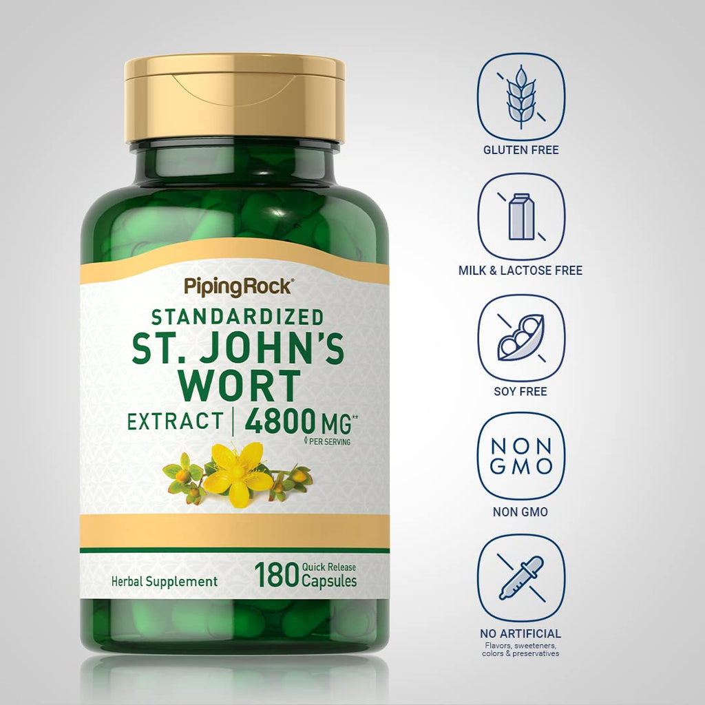 Piping Rock St. John's Wort Capsules - 180 Count - image 3