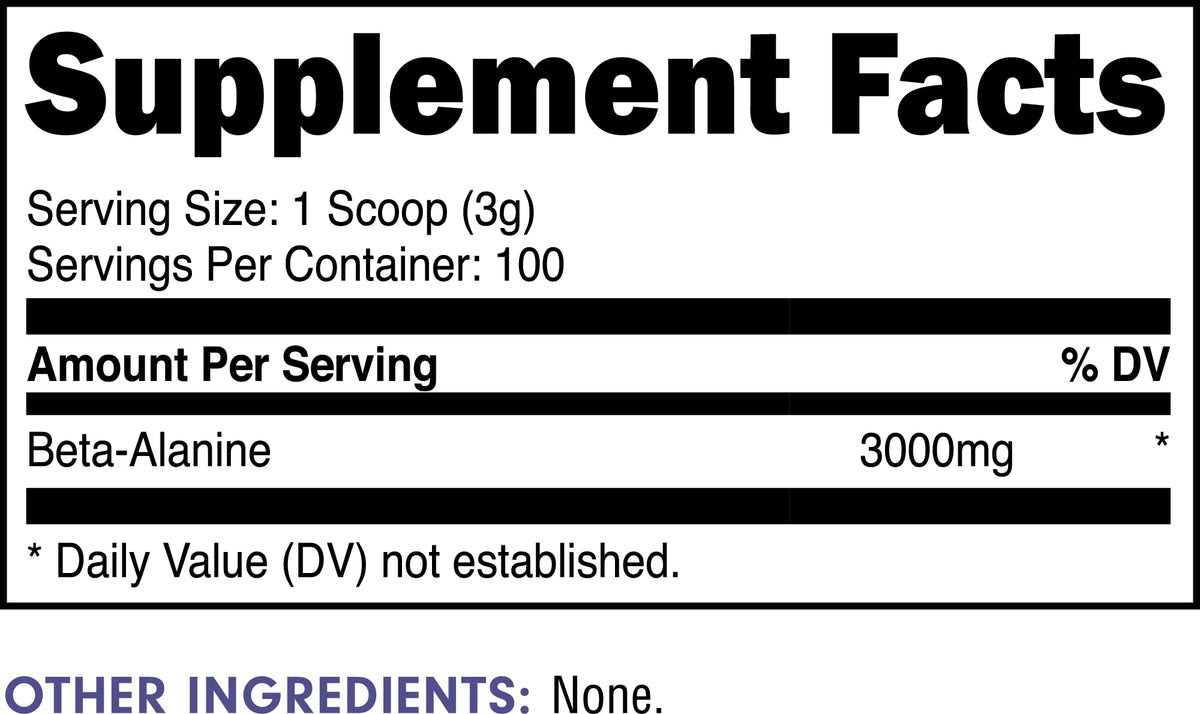 Bucked Up Beta Alanine 300mg Powder, Unflavored - 100 Servings - image 2