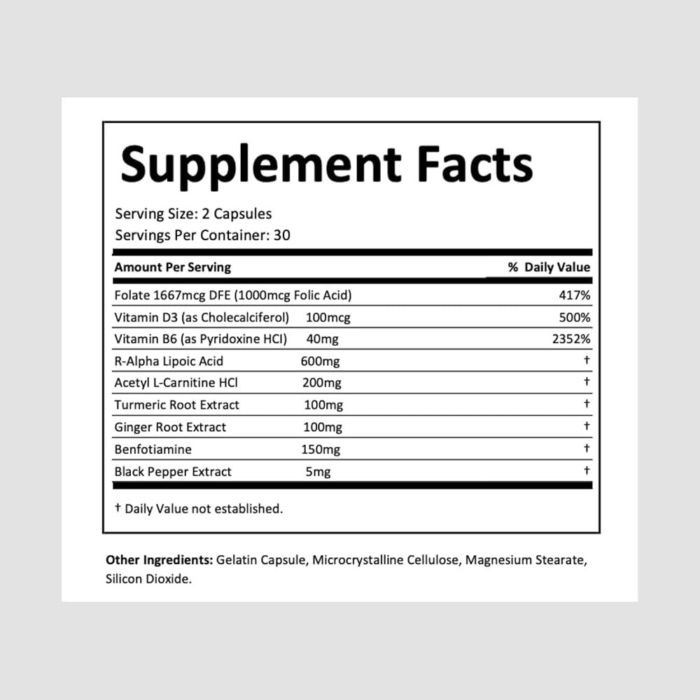 The Nerve Brand Nerve Power R Alpha Lipoic Acid 600mg - 60 Capsules - image 5