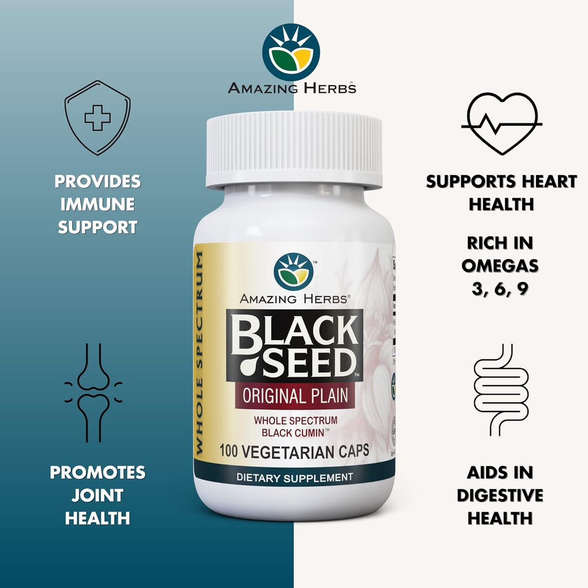Amazing Herbs Black Seed Oil Capsules - 100 Count - image 2