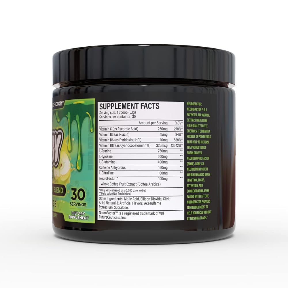 Dubby Sugar Free Energy Drink Powder Green Apple - 30 Servings - image 2