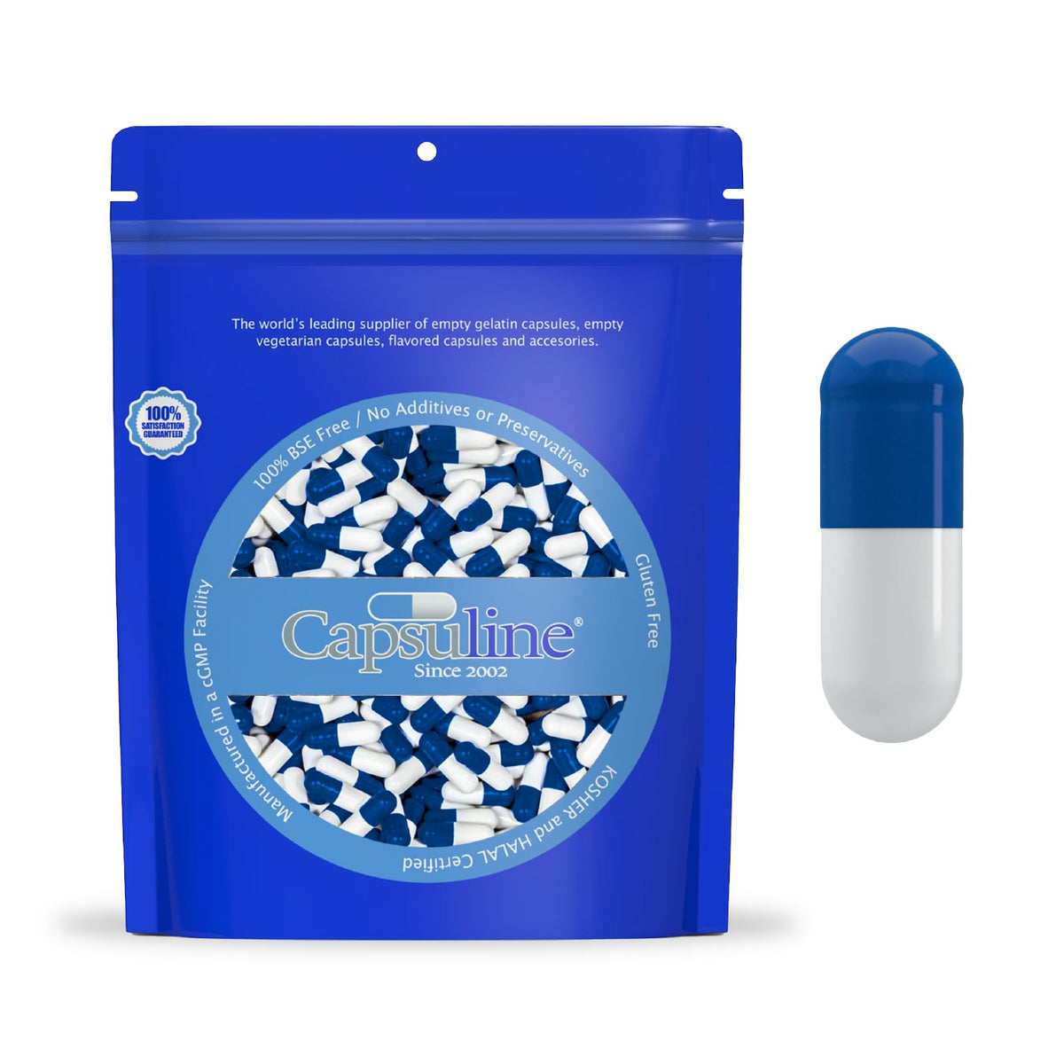 Capsuline Size 00 - Colored White Empty Gelatin Capsules -Empty Gel