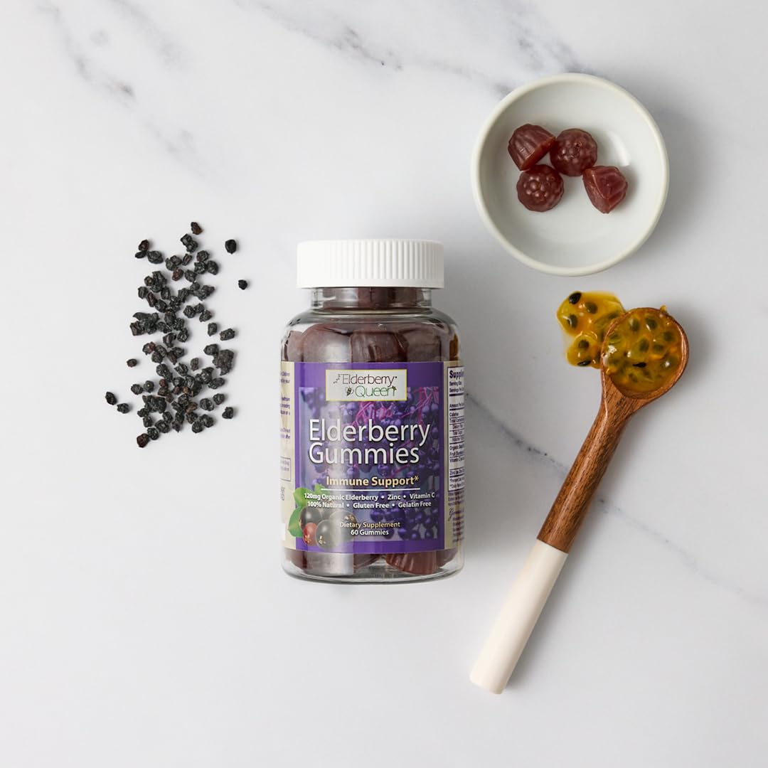 Elderberry Queen Organic Elderberry Gummies Immune Support - 60 Count - image 2