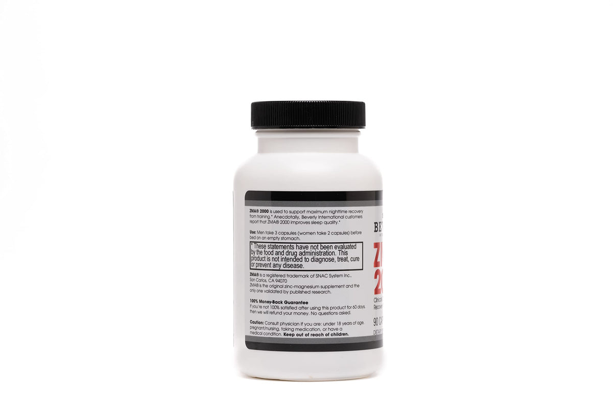Beverly International ZMA 2000 Zinc Magnesium Aspartate - 90 Capsules - image 3