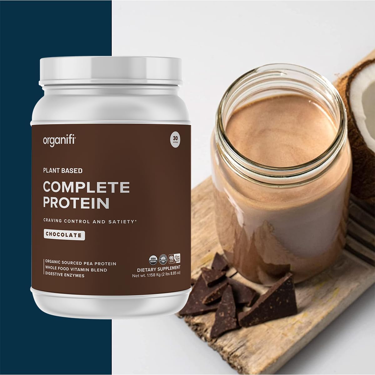 Organifi Complete Chocolate Protein Powder - 30 Servings - image 6