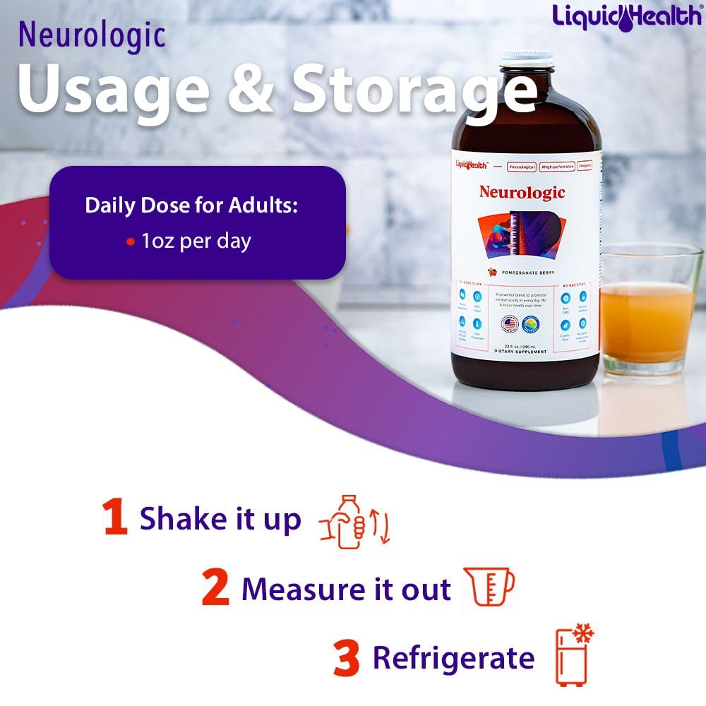 LIQUIDHEALTH Neurologic Focus Supplement Brain Booster - 32 oz - image 4