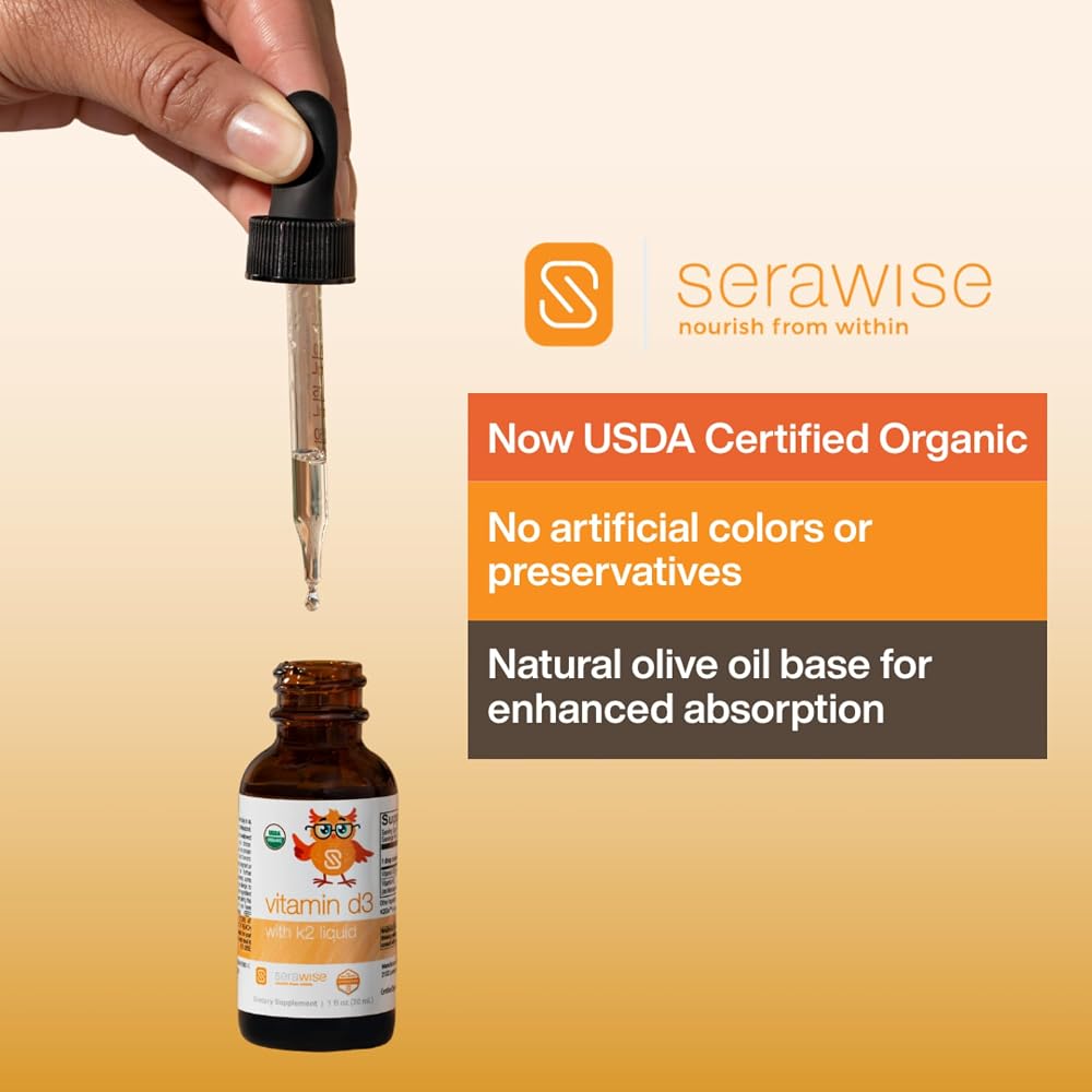 Serawise Organic Liquid Vitamin D3 with K2 - 1 Fl Oz - image 6