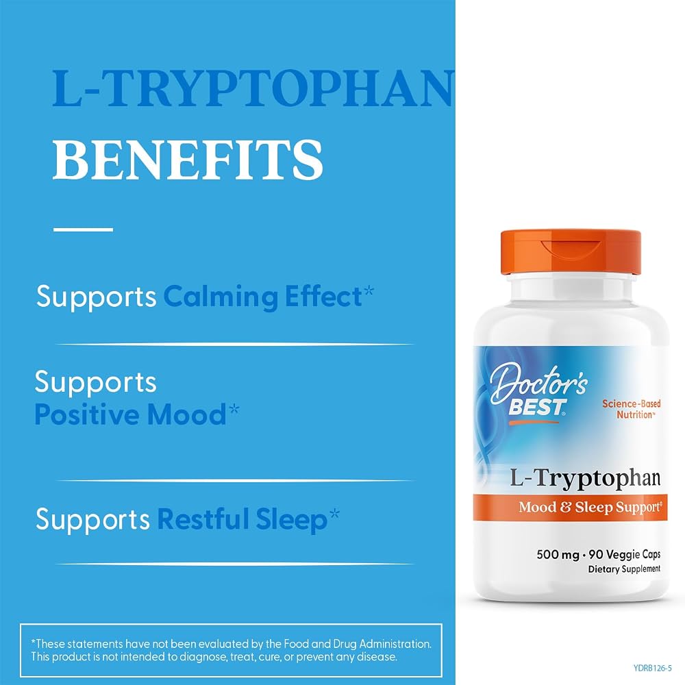 Doctor's Best L-Tryptophan Supplement for Sleep - 90 Capsules - image 3