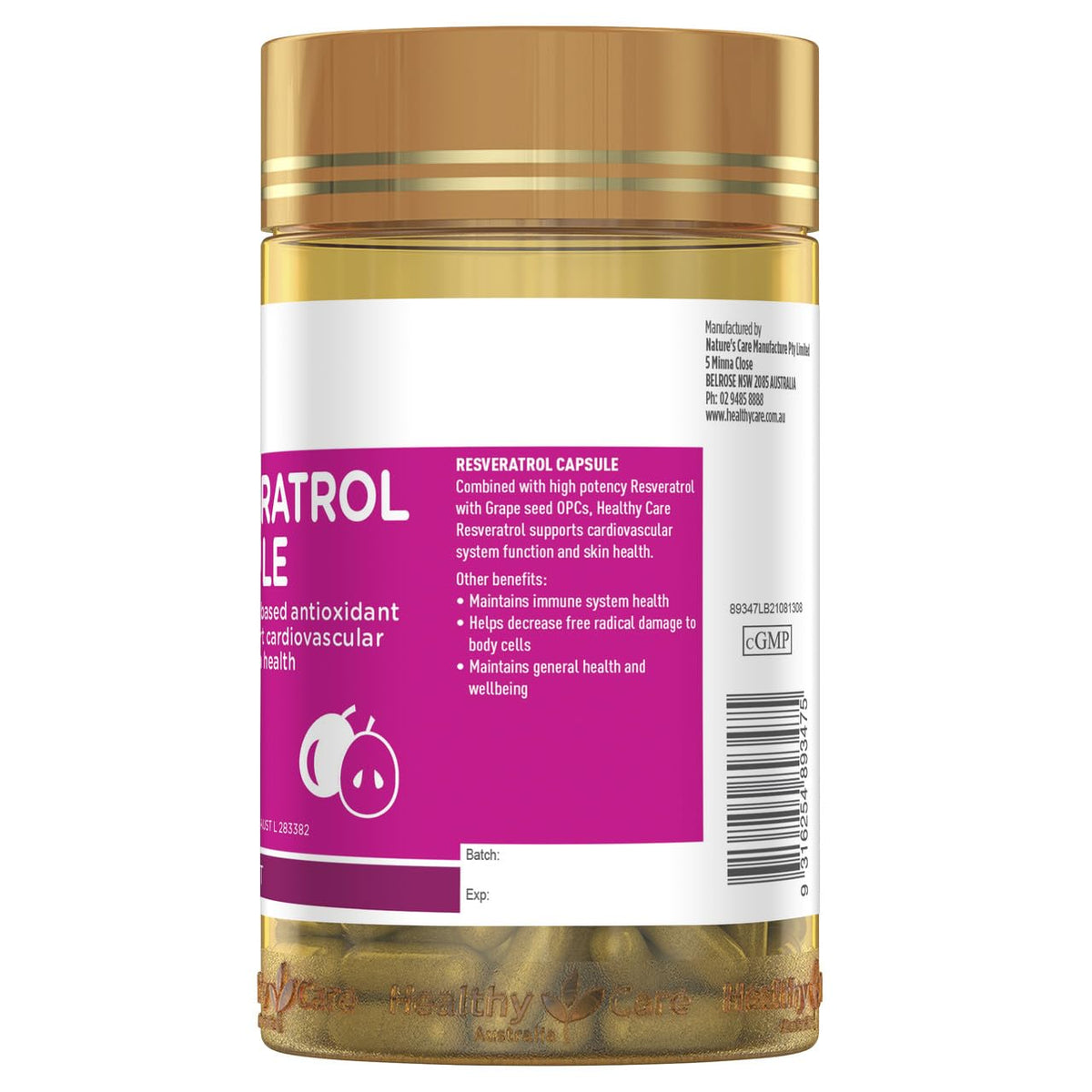 Healthy Care Resveratrol Capsule - 180 Capsules - image 3
