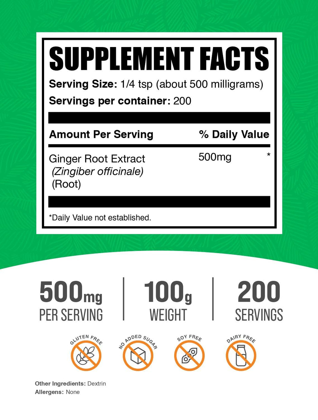 BulkSupplements Ginger Root Extract Powder - 100g - image 2