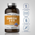 Piping Rock Omega 3 6 9 Supplements - 240 Softgels - image 3