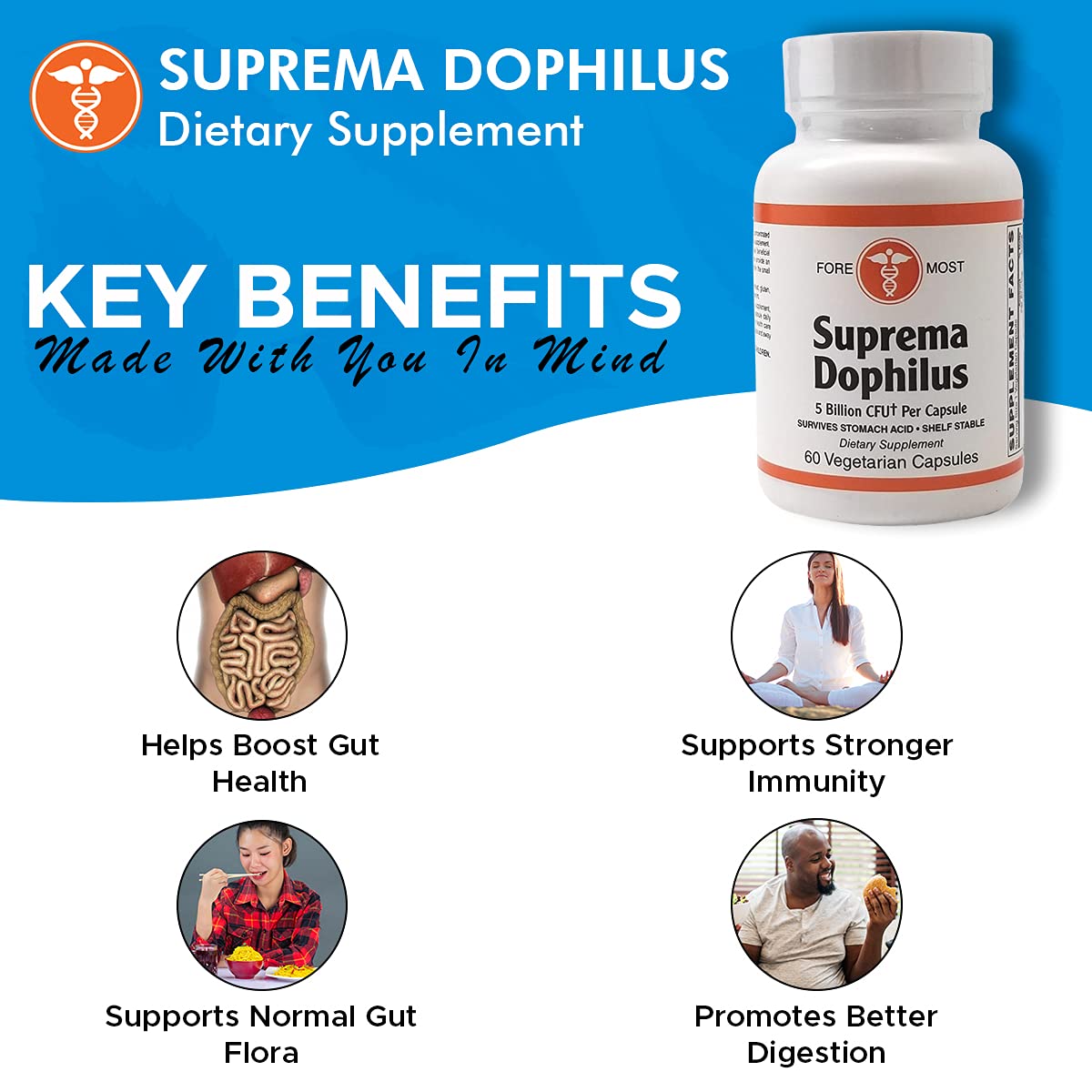 Holistic Health Suprema Dophilus Probiotic - 60 Vegetarian Capsules - image 7