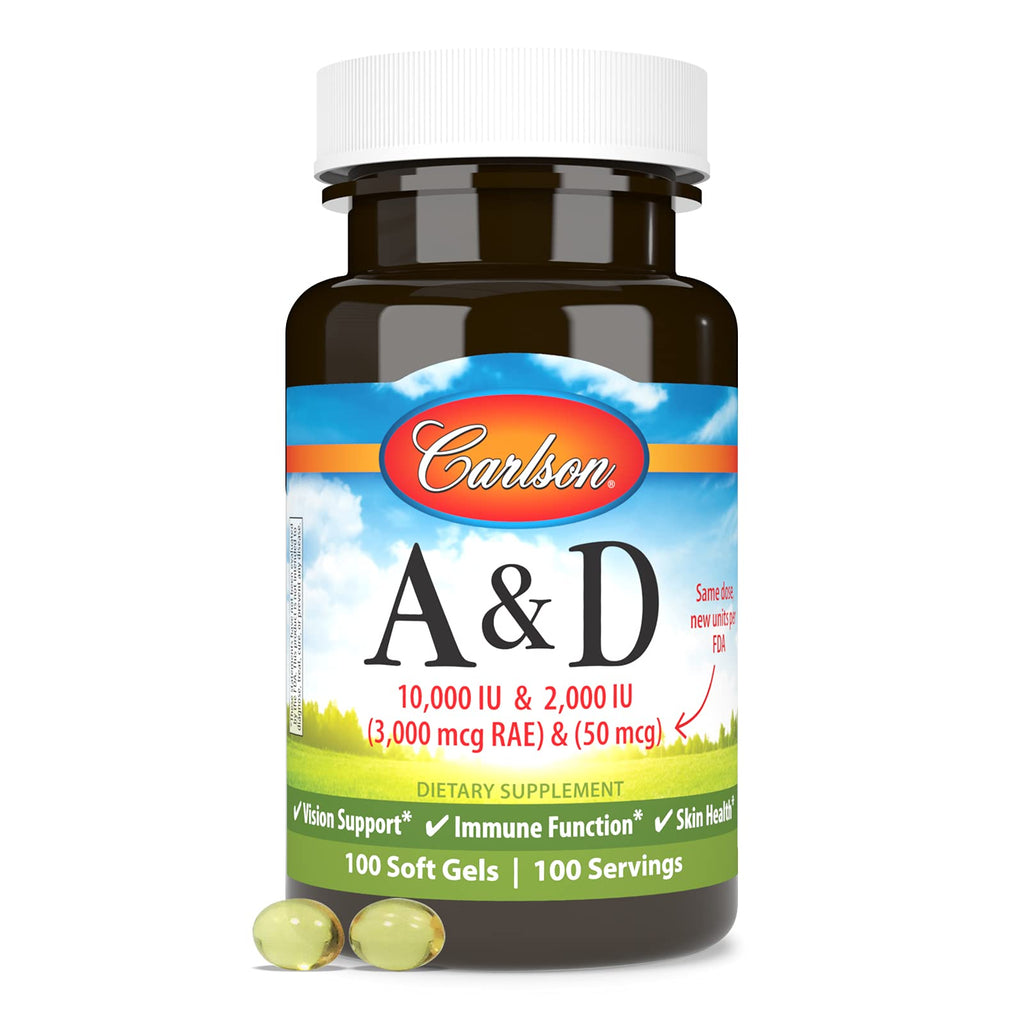 Carlson - A & D, 10000 IU (3000 mcg RAE) & 2,000 IU (50 mcg), Vision
