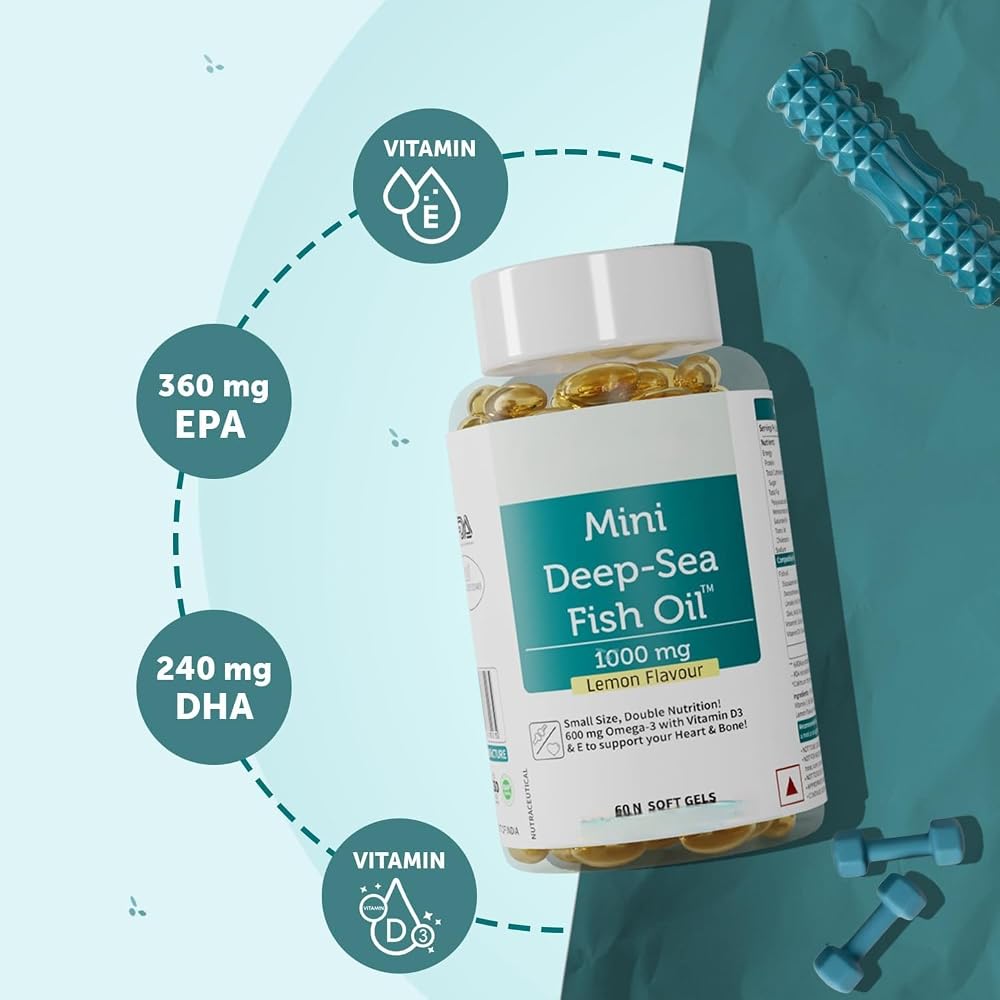 Generic Fish Oil 1000 mg Omega-3 with Vitamin D3 & E - 60 Softgels - image 4