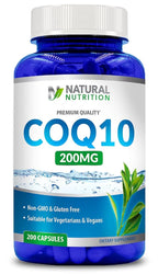 Generic Natural CoQ10 200mg - 200 Vegetarian Capsules